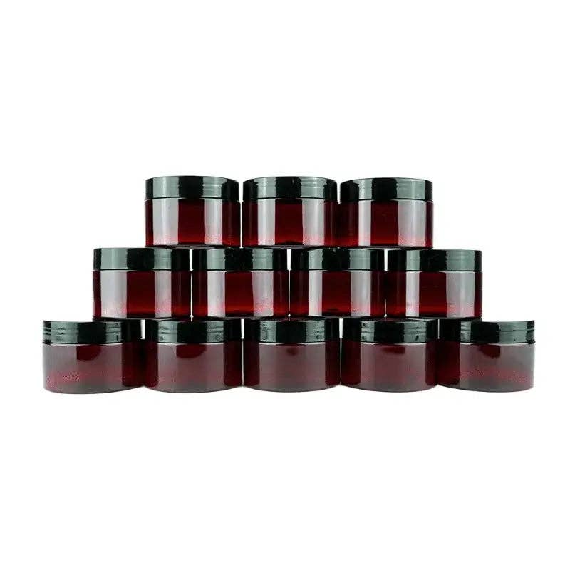 Amber Plastic Jars - 4 Oz: 12 x 4 oz Amber Plastic Jars