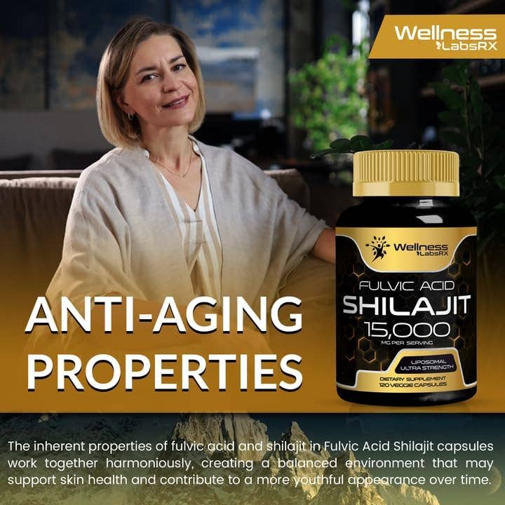 Liposomal Shilajit + Fulvic Acid 15,000mg Ultra Strength – 120 Capsules