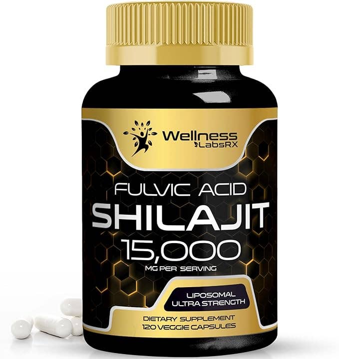 Liposomal Shilajit + Fulvic Acid 15,000mg Ultra Strength – 120 Capsules