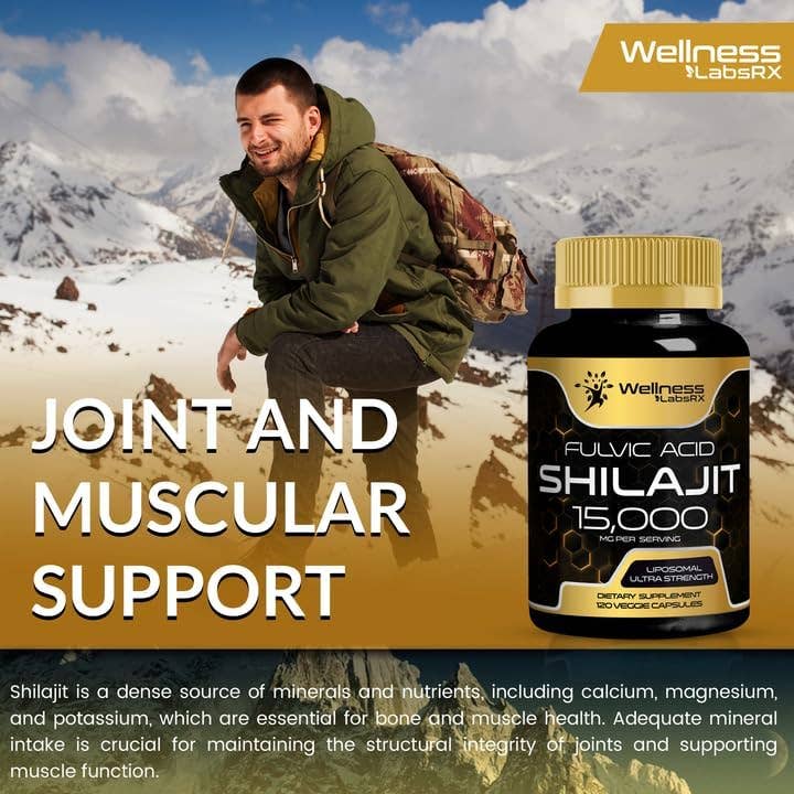 Liposomal Shilajit + Fulvic Acid 15,000mg Ultra Strength – 120 Capsules