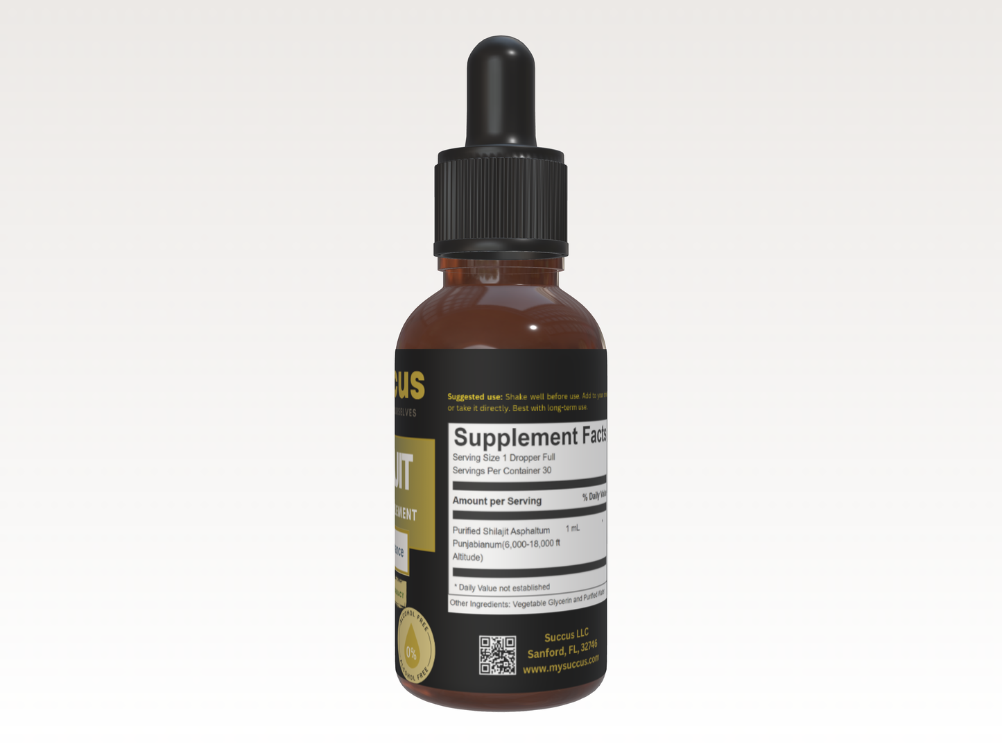 Shilajit - Cell Function Support (Alcohol Free): 1 fl oz