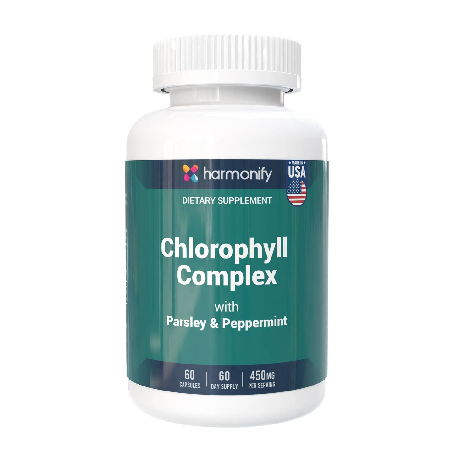 HARMONIFY Chlorophyll Capsules 450mg with Vitamin C 120 Caps