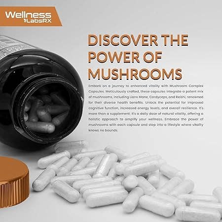 Organic 25-in-1 Mushroom Complex 10,000mg – Ultra Strength – 120 Capsules