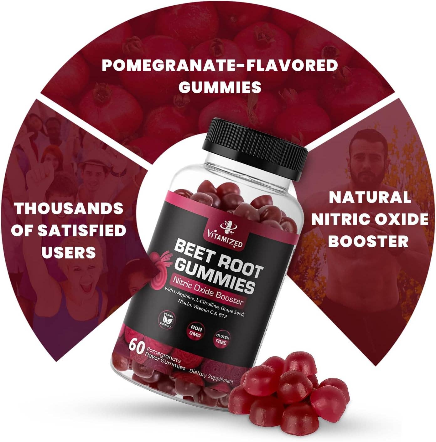 Potent Beetroot Gummies 1000mg - Nitric Oxide Supplement