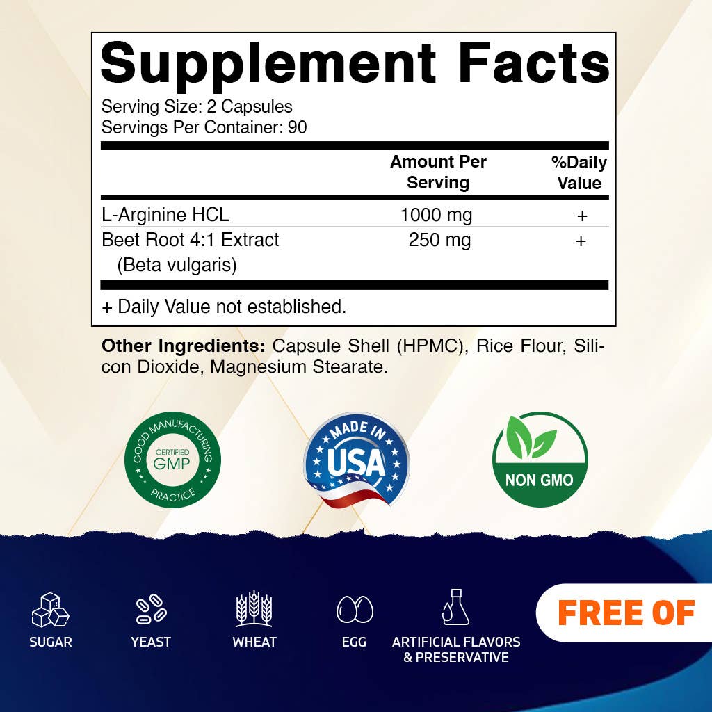 Vitamatic Beet Root + L-Arginine Capsules – 180 Veg Capsules