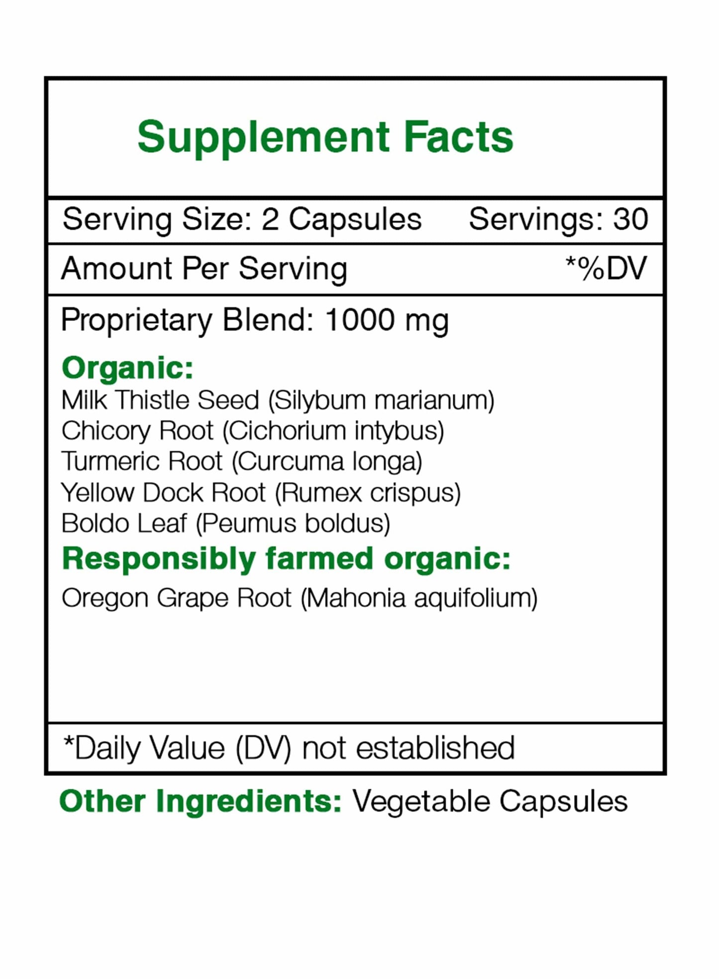 Liver Capsules. Healthy Liver Formula: 60 Capsules