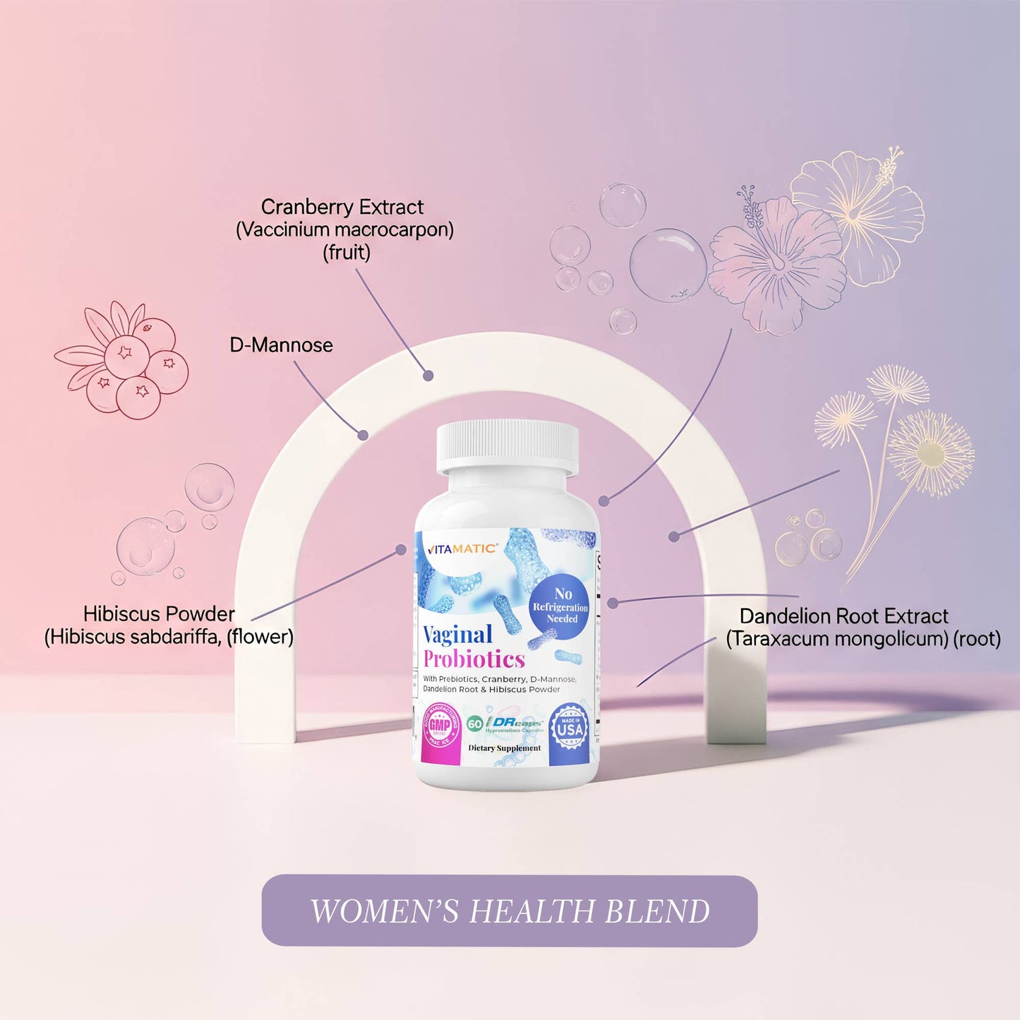 Vitamatic | Vaginal Probiotics 20 Billions 60 DR Capsules