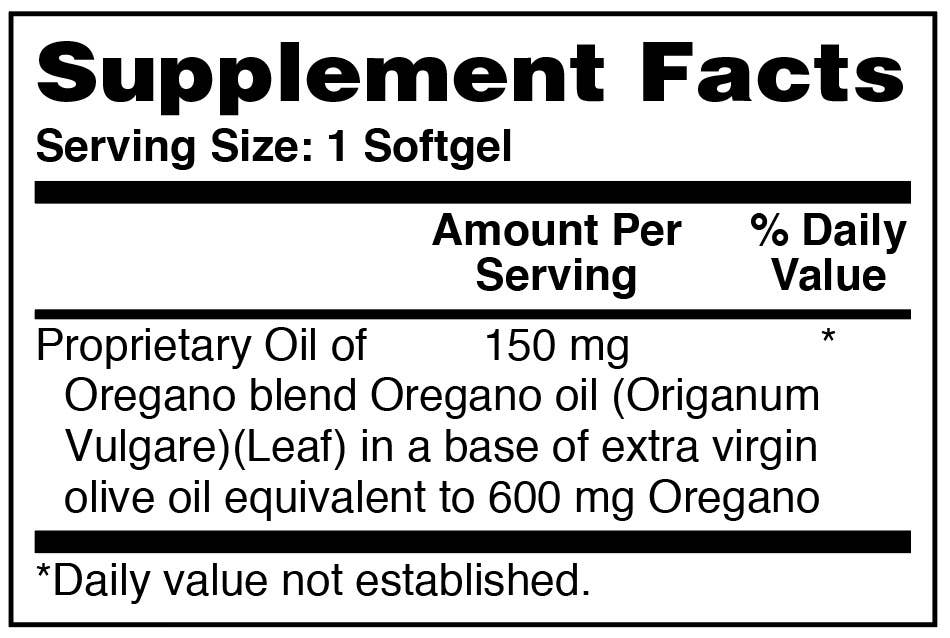 Oil of Oregano (Wild) 150mg (Non-gmo) 120 Softgels: 120 Softgels