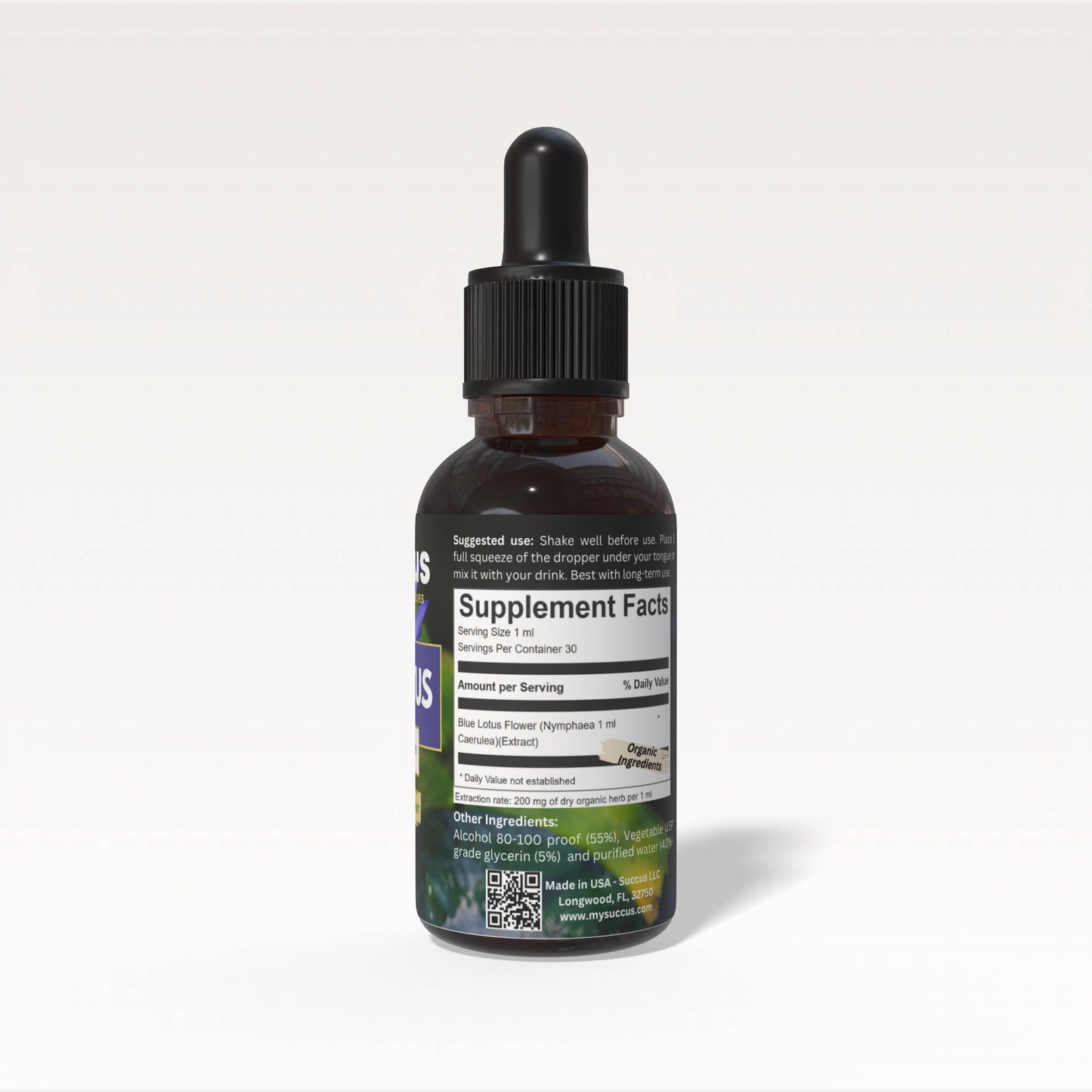 Blue Lotus Tincture - The Flower of Intuition (High Potency) : Alcohol Free / 1 fl oz