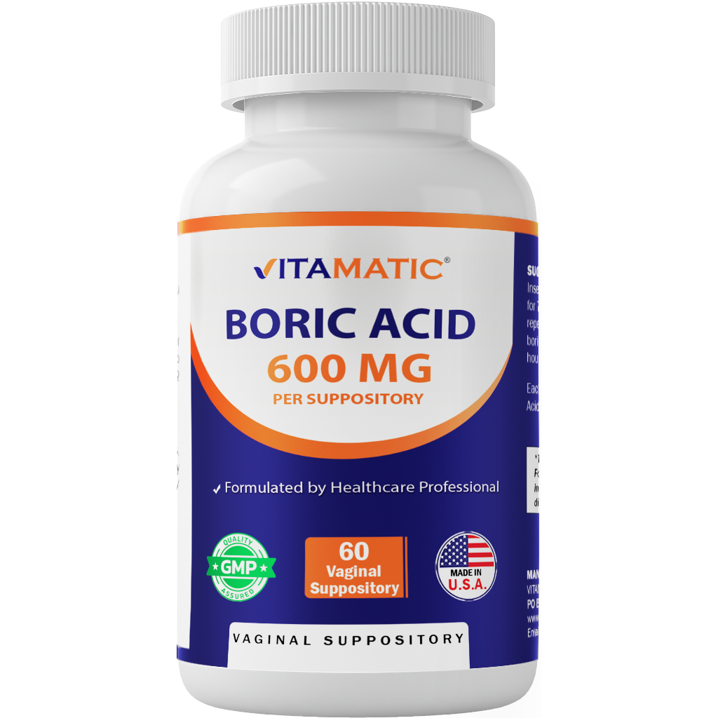 Vitamatic Boric Acid 600mg | 60 Vaginal Suppository