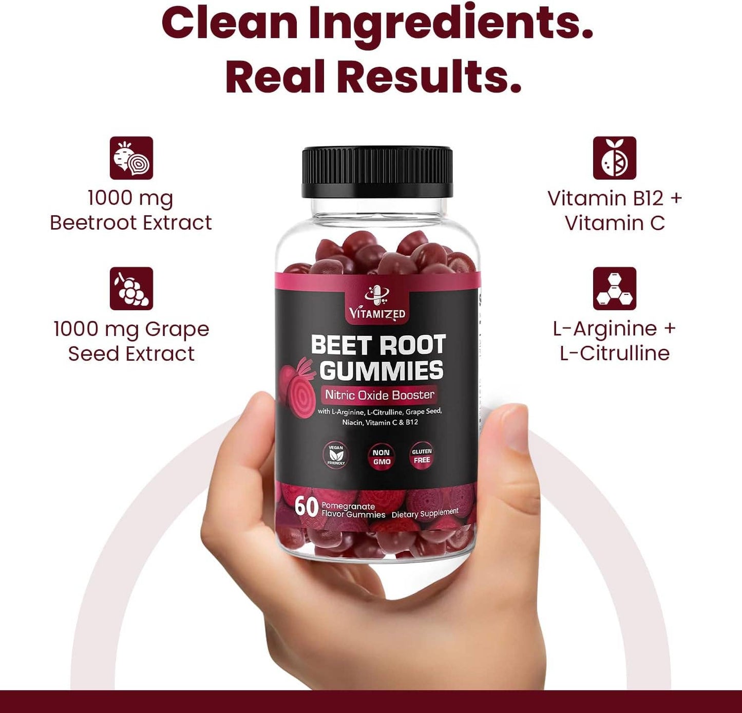 Potent Beetroot Gummies 1000mg - Nitric Oxide Supplement