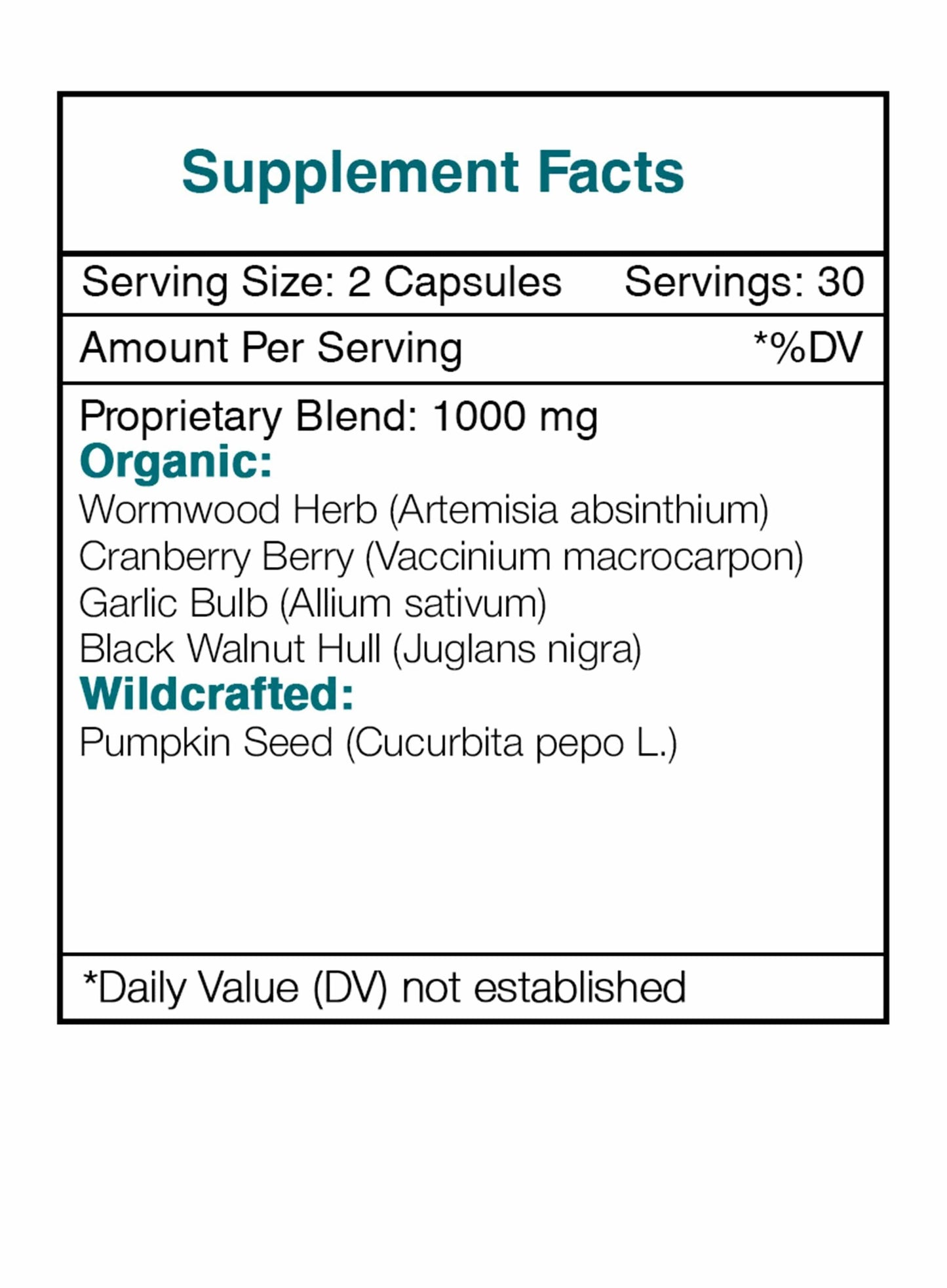 Tribal Parasite Purge Capsules. Intestinal Purge Formula: 60 Capsules
