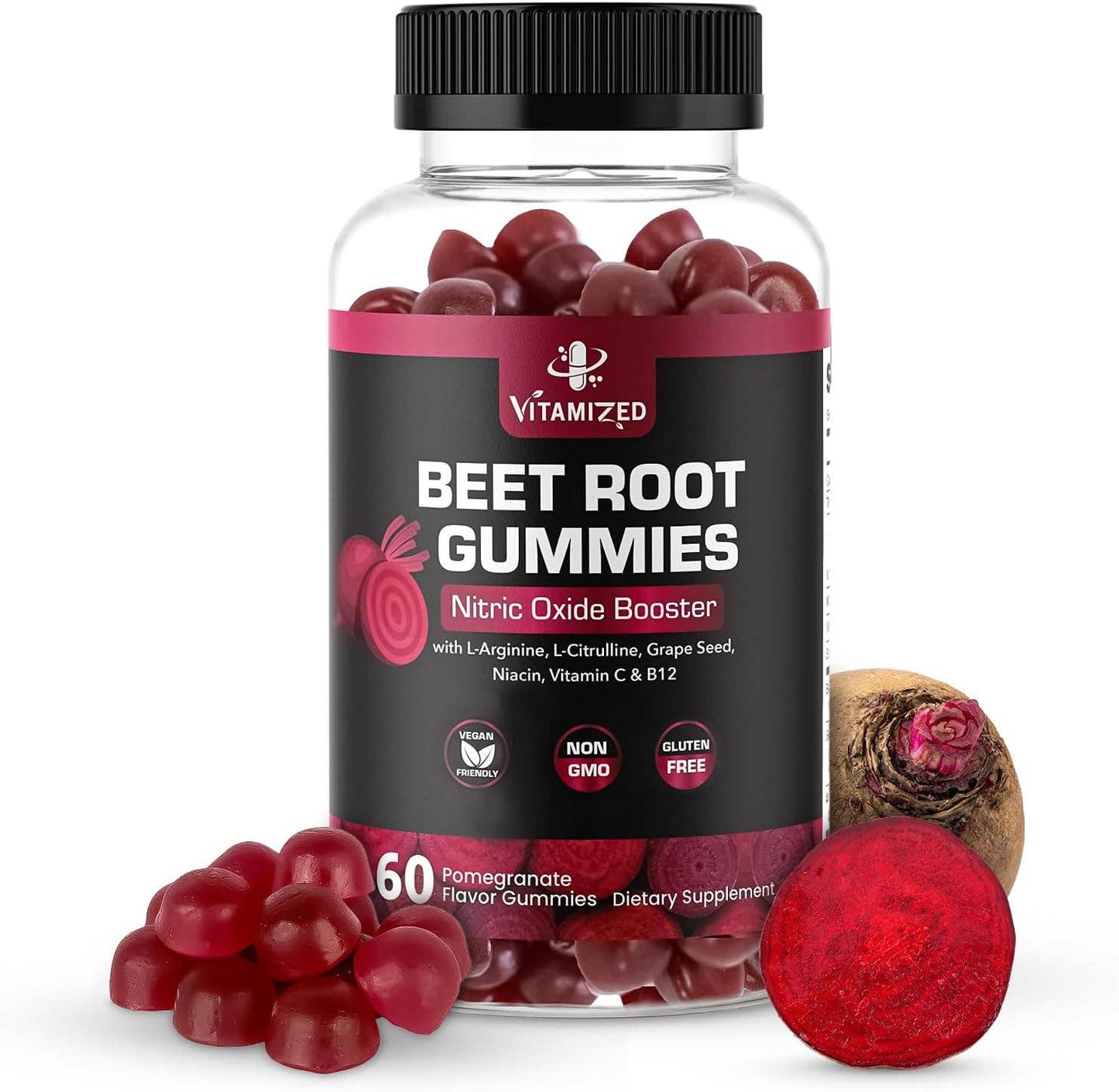 Potent Beetroot Gummies 1000mg - Nitric Oxide Supplement