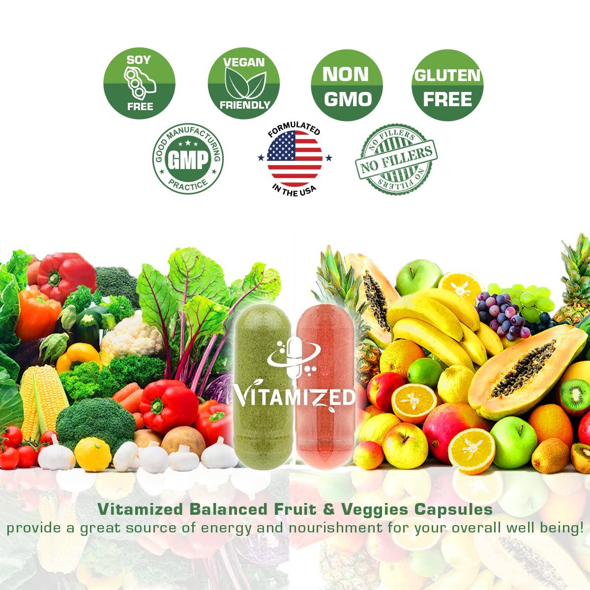 Superfood Fruit and Vegetables Capsules 2 Pack Supplements