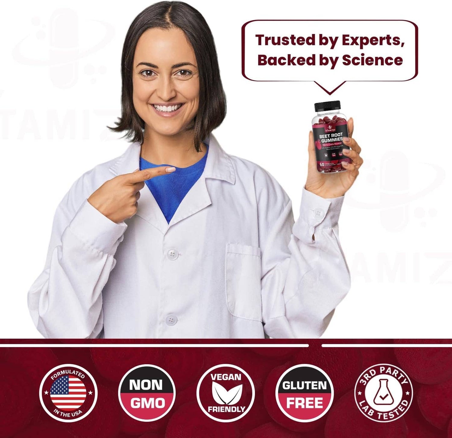 Potent Beetroot Gummies 1000mg - Nitric Oxide Supplement