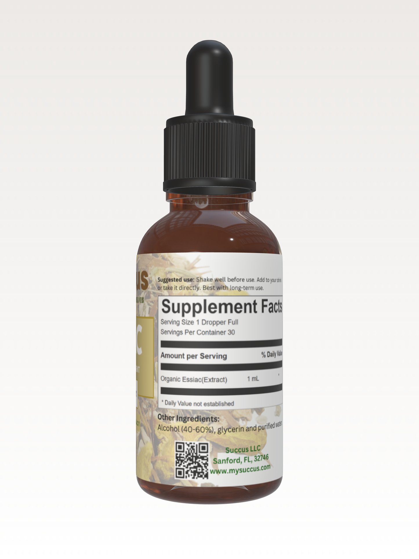 Essiac Tincture - Promotes Natural Wellness: Alcohol Extract / 1 fl oz